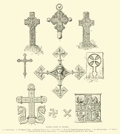 Verschiedene Formen von Kreuzen von English School