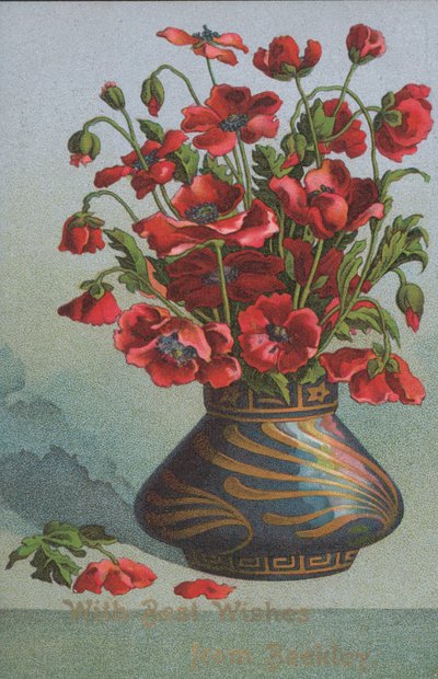 Vase mit Mohnblumen (Chromolithografie) von English School