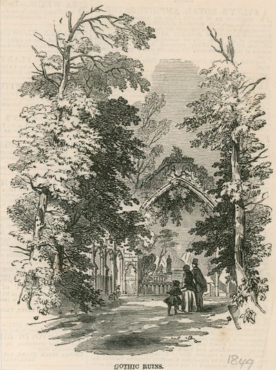 Vauxhall-Gärten, London: Die gotischen Ruinen von English School