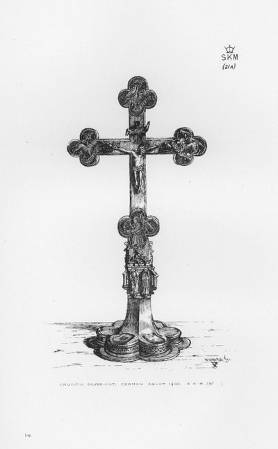 Victoria und Albert Museum: Kruzifix, Silber vergoldet, Deutsch um 1400 von English School