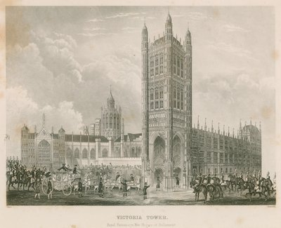 Victoria-Turm, Palace of Westminster, London von English School