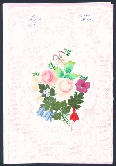 Viktorianische Valentinskarte von English School