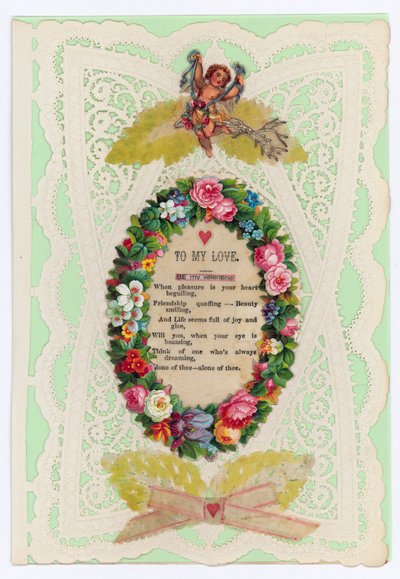 Viktorianische Valentinskarte von English School