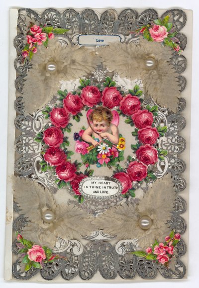 Viktorianische Valentinskarte von English School