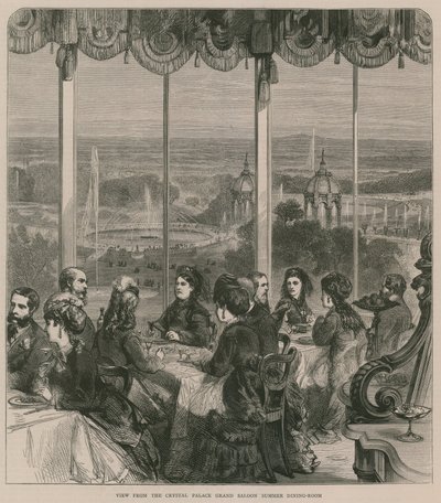 Blick aus dem Crystal Palace Grand Saloon Sommer-Esszimmer von English School
