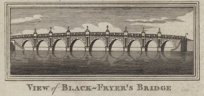 Ansicht der Blackfriars Bridge, London (Stich) von English School