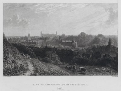 Ansicht von Cambridge, vom Castle Hill (Gravur) von English School
