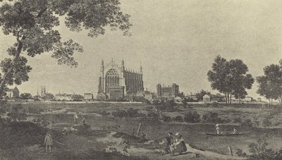 Ansicht des Eton College, um 1747 (Gravur) von English School