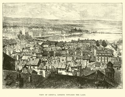 Ansicht von Genf, Blick auf den See von English School