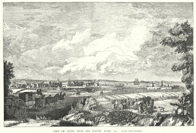 Ansicht von Leith, von der Easter Road, 1751 von English School