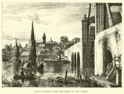 Blick auf Mantua von der Brücke San Giorgio von English School