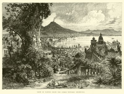 Blick auf Neapel vom Corso Vittorio Emanuele von English School