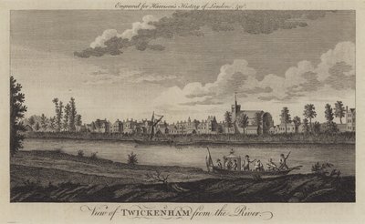 Blick auf Twickenham vom Fluss Thames von English School