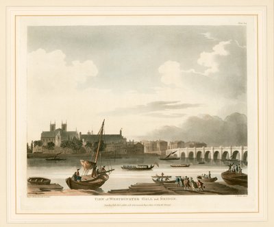 Ansicht von Westminster Hall und Brücke von English School