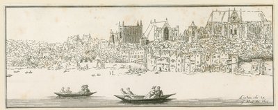 Ansicht des Westminster Palace, London, am 27. März 1652 von English School