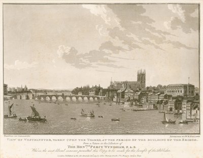 Ansicht von Westminster zur Zeit des Brückenbaus von English School