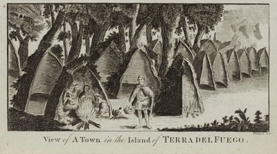 Ansicht einer Stadt auf der Insel Terra del Fuego von English School
