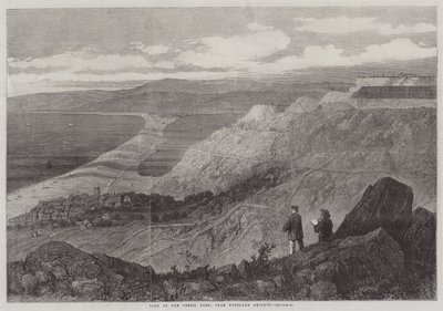 Ansicht der Chesil Bank von Portland Heights (Stich) von English School