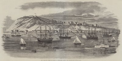 Ansicht der Stadt, Zitadelle und Hafen von Quebec, Nordamerika (Gravur) von English School