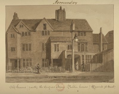 Ansicht des Coopers Arms Inn, Russell Street, 1828 von English School