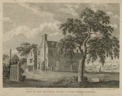Ansicht der Feathers Tavern, Cupers Bridge, Lambeth von English School
