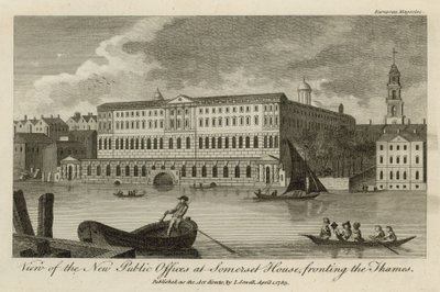 Ansicht der neuen öffentlichen Büros im Somerset House, zur Themse hin von English School