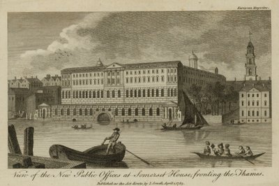 Ansicht der neuen öffentlichen Büros im Somerset House, zur Themse hin von English School