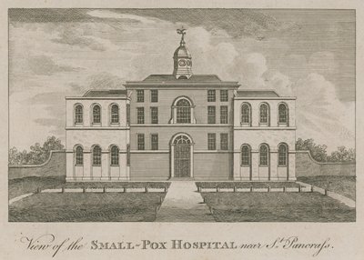Ansicht des Pockenkrankenhauses bei St Pancras, London von English School