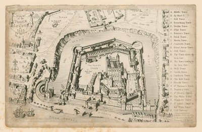 Ansicht des Towers von London im Jahr 1553 von English School