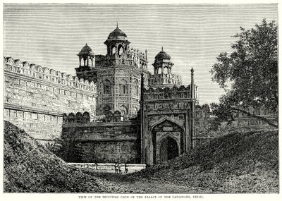 Ansicht des Haupttors des Palastes der Padischahs, Delhi von English School