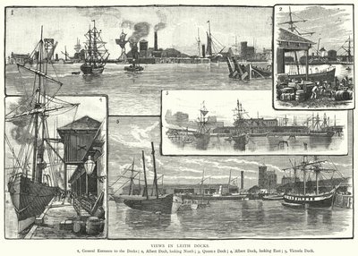 Ansichten in den Leith Docks von English School