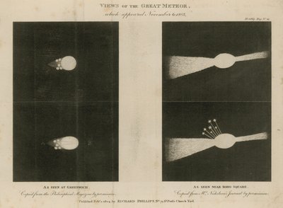 Ansichten des großen Meteors von English School