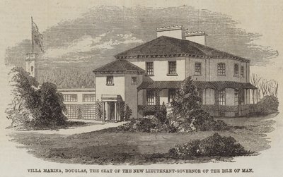 Villa Marina, Douglas, der Sitz des neuen Vizegouverneurs der Isle of Man (Stich) von English School