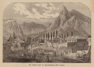 Dorf Oberammergau, Bayern, Veranstaltungsort eines jährlichen Passionsspiels von English School