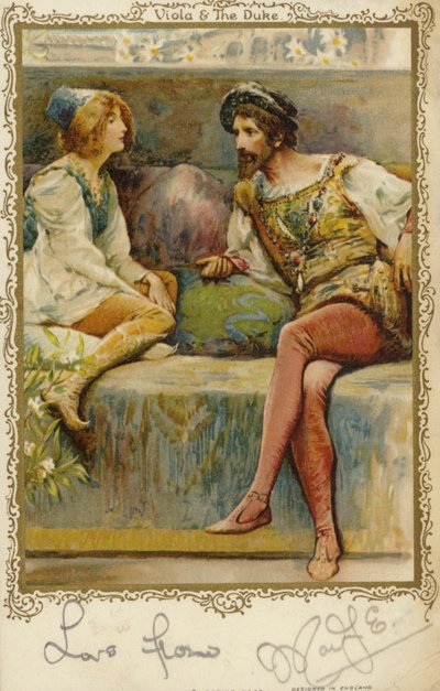 Viola und der Herzog in William Shakespeares Stück, Was ihr wollt von English School