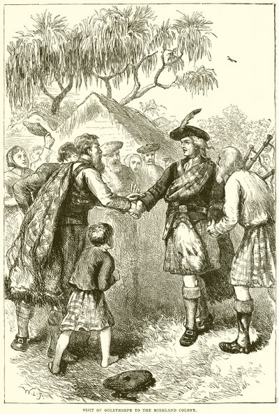 Besuch von Oglethorpe in der Highland-Kolonie von English School