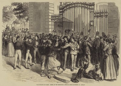 Freiwilligendienst in Paris, Szene im Rekrutierungsbüro in St. Dominic, St. German (Stich) von English School