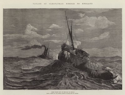 Reise der Nadel der Kleopatra nach England (Gravur) von English School
