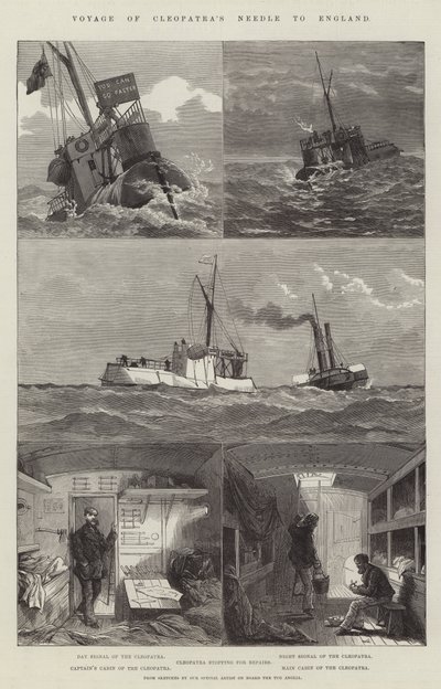 Reise der Nadel der Kleopatra nach England (Gravur) von English School