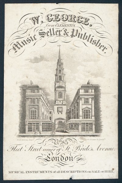 W George, Musikhändler und Verleger, Visitenkarte von English School