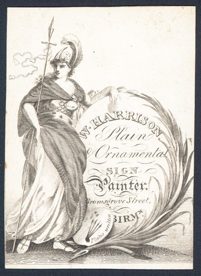 W Harrison, Maler von einfachen und ornamentalen Schildern, Visitenkarte von English School