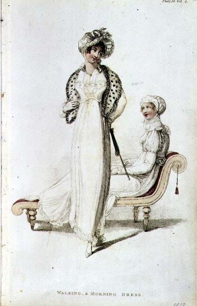 Spazier- und Morgenkleid, Modeplatte aus Ackermann