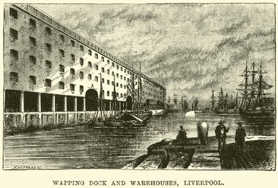 Wapping Dock und Lagerhäuser, Liverpool von English School
