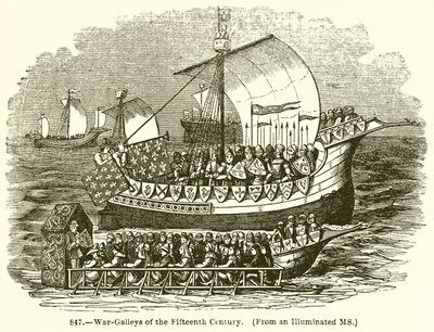 Kriegsgaleeren des 15. Jahrhunderts von English School