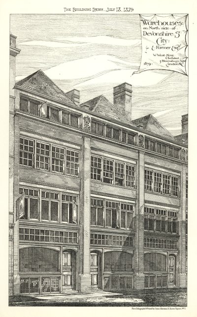 Lagerhäuser auf der Nordseite der Devonshire Street von English School