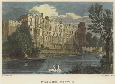 Warwick Castle, Warwickshire (farbige Gravur) von English School