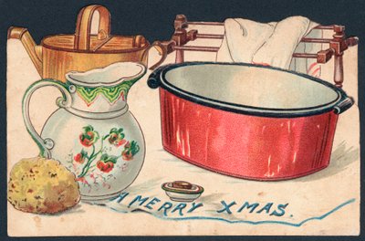 Waschutensilien, Weihnachtskarte von English School