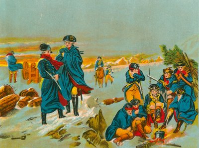 Washington und Lafayette in Valley Forge von English School