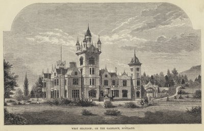 West Shandon, am Gareloch, Schottland (Gravur) von English School