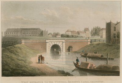 Westlicher Eingang zum Tunnel, Regents Canal, Islington, London von English School